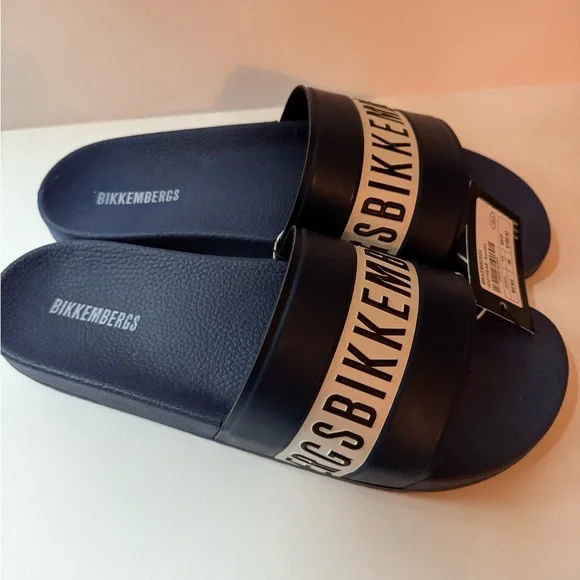 Bikkembergs Blue Slide Sandals Sporty Design Size 45